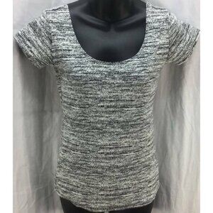 Garage Top Blouse Medium Black White Knit Women